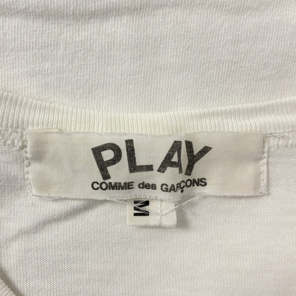 PLAY COMME des GARCONS / 플레이 콤 데 갤슨 | 하트 헝겊 반팔 T 셔츠 | M | 화이트 / 그린 | 여성