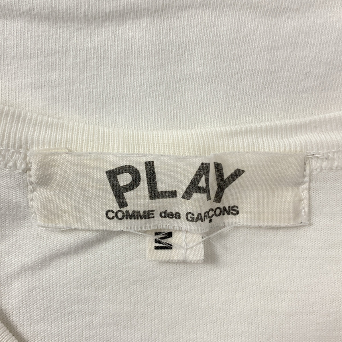 PLAY COMME des GARCONS / 플레이 콤 데 갤슨 | 하트 헝겊 반팔 T 셔츠 | M | 화이트 / 그린 | 여성