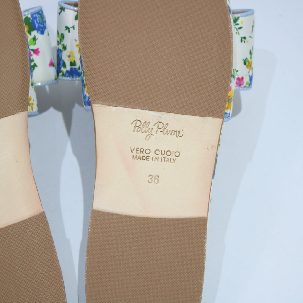 POLLY PLUME / ポリープリューム | LOLA BOW 花柄フラットサンダル white | 36 | レディース