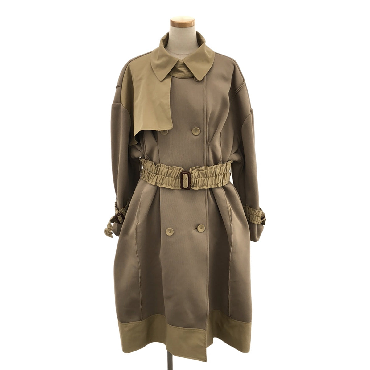 [Good Condition] Malamute | 2021AW | Pleated Trench Coat | Long Coat | S | Beige | Women's