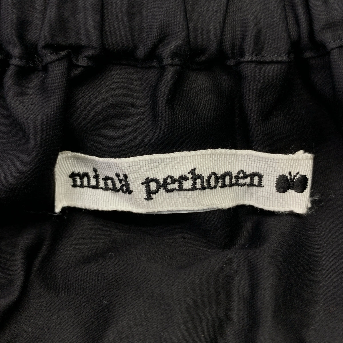[品相良好] mina perhonen | 2022SS | amahana / 刺繡抽繩休閒裙 | F | 黑色 / 白色 | 女款