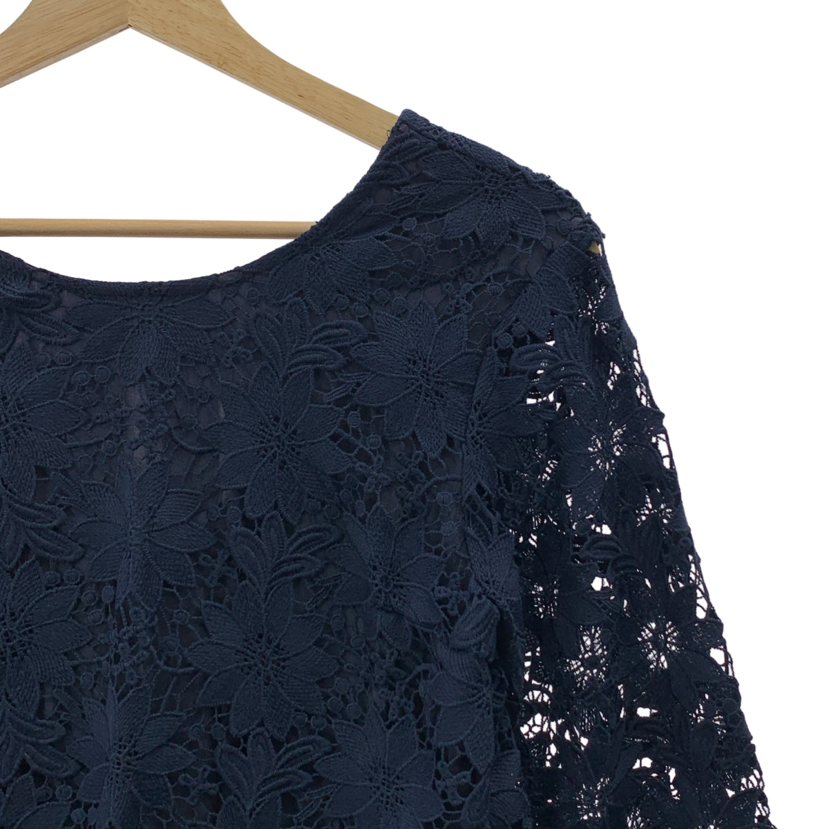 [狀況極佳] MYLAN | 蕾絲皮帶長裙 | F碼 | 海軍藍 | 女款