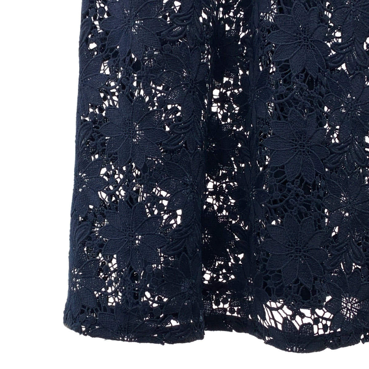 [狀況極佳] MYLAN | 蕾絲皮帶長裙 | F碼 | 海軍藍 | 女款