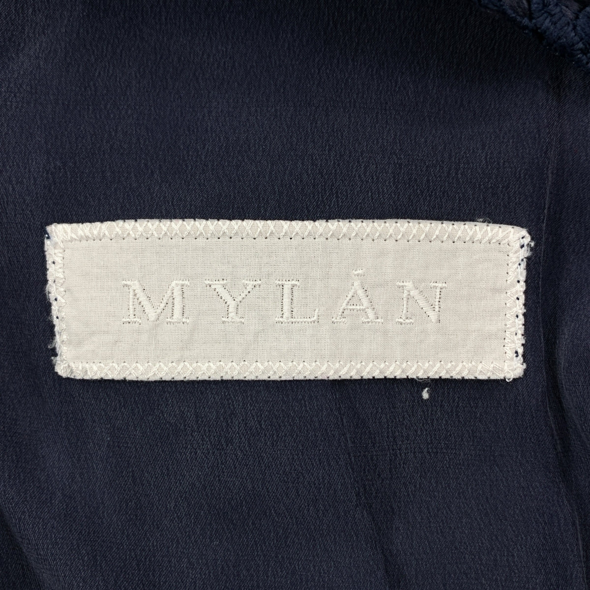 【美品】  MYLAN / マイラン | レース ウエスト切替 ロング ドレス ワンピース | F | ネイビー | レディース