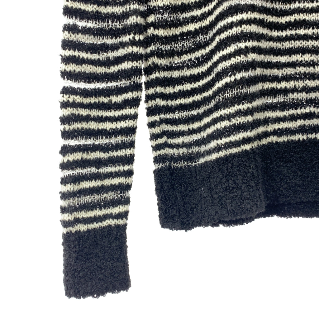 ANREALAGE / アンリアレイジ | ボーダー ローゲージ タートルネックニット | 38 | ブラック | レディース