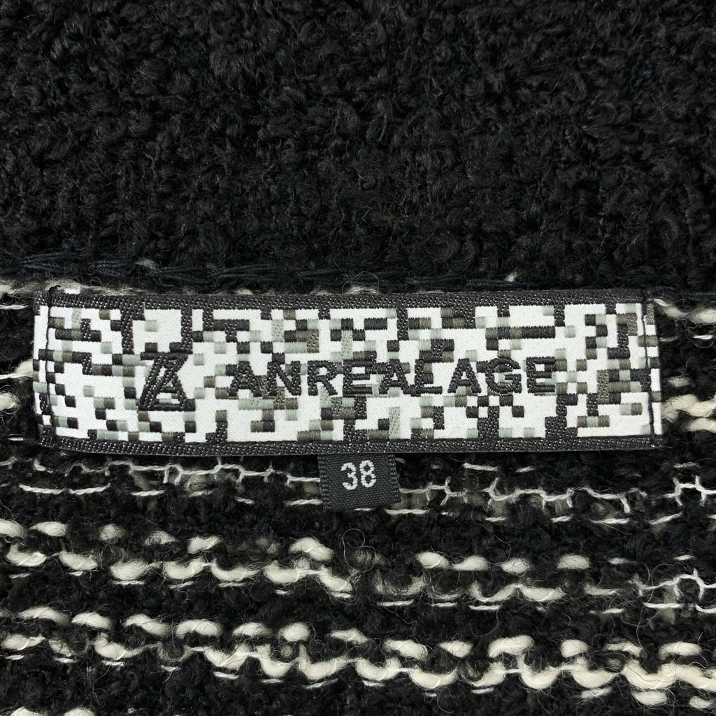 ANREALAGE / アンリアレイジ | ボーダー ローゲージ タートルネックニット | 38 | ブラック | レディース