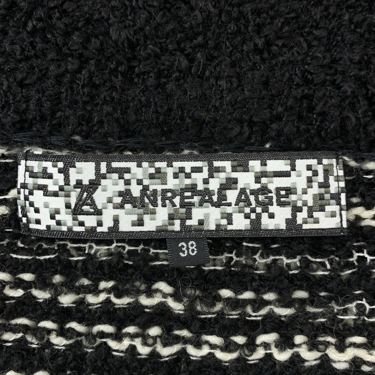 ANREALAGE / アンリアレイジ | ボーダー ローゲージ タートルネックニット | 38 | ブラック | レディース