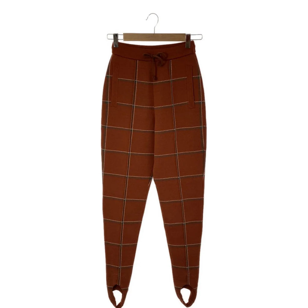 UNDER COVER  / アンダーカバー | 2020AW | チェックニットスキニーパンツ | 1 | オレンジ | レディース