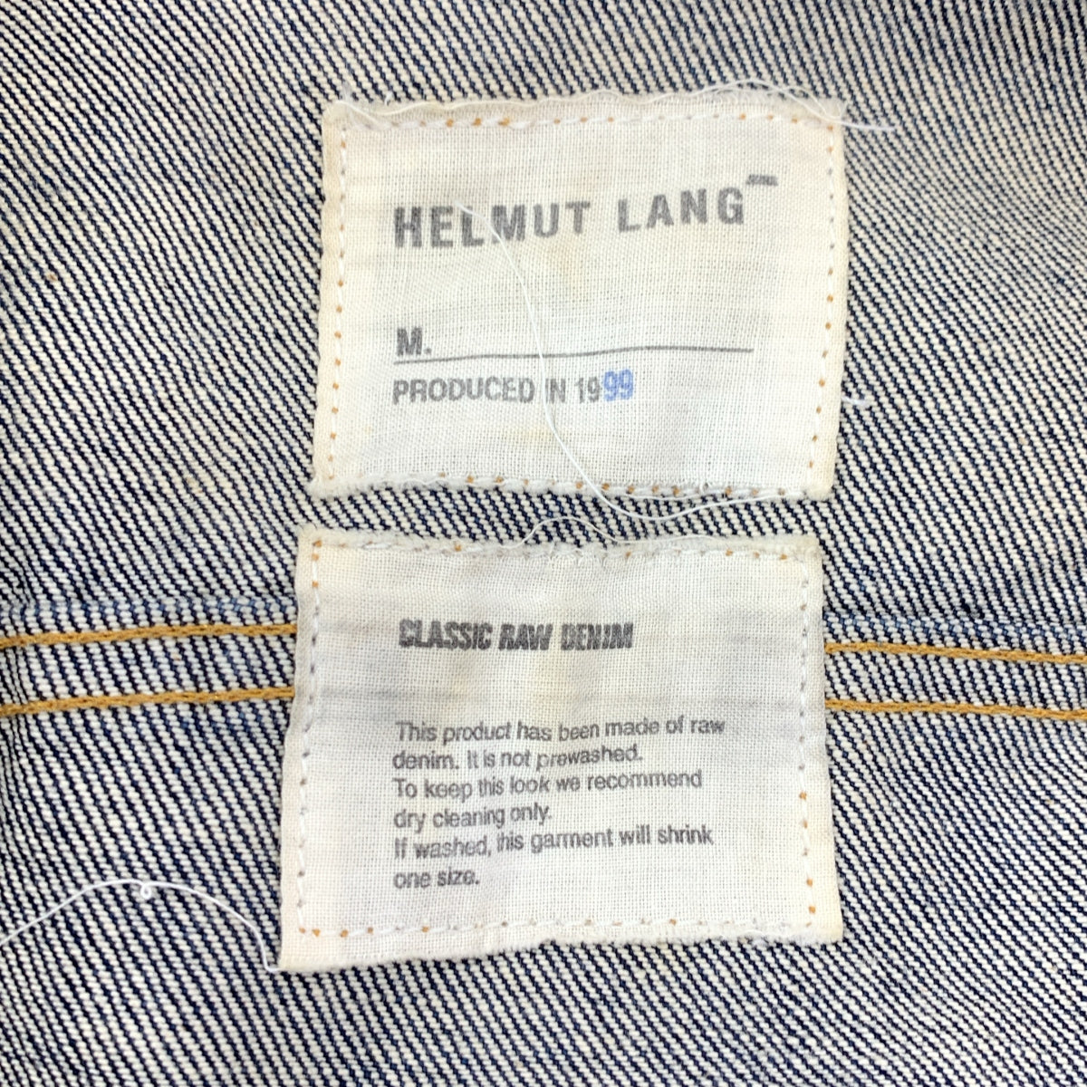 HELMUT LANG / 헬무트랑 | 1999 | Classic Raw Denim / 본인기 데님 트래커 재킷 | 38 | 인디고 |