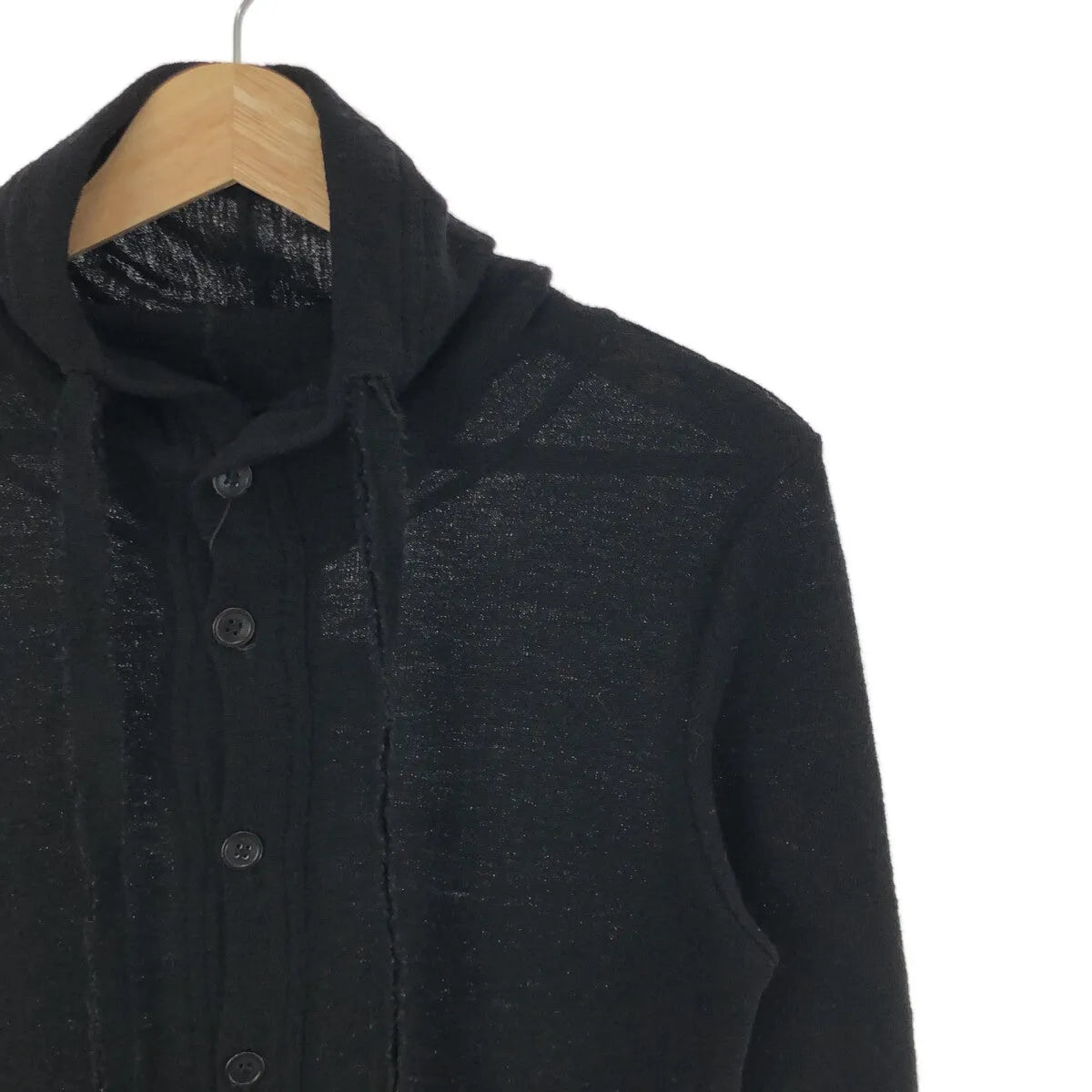 Y's / Y's 山本耀司 |雙色對接長針織開襟衫連帽衫 | 2 |黑色/棕色|女性的