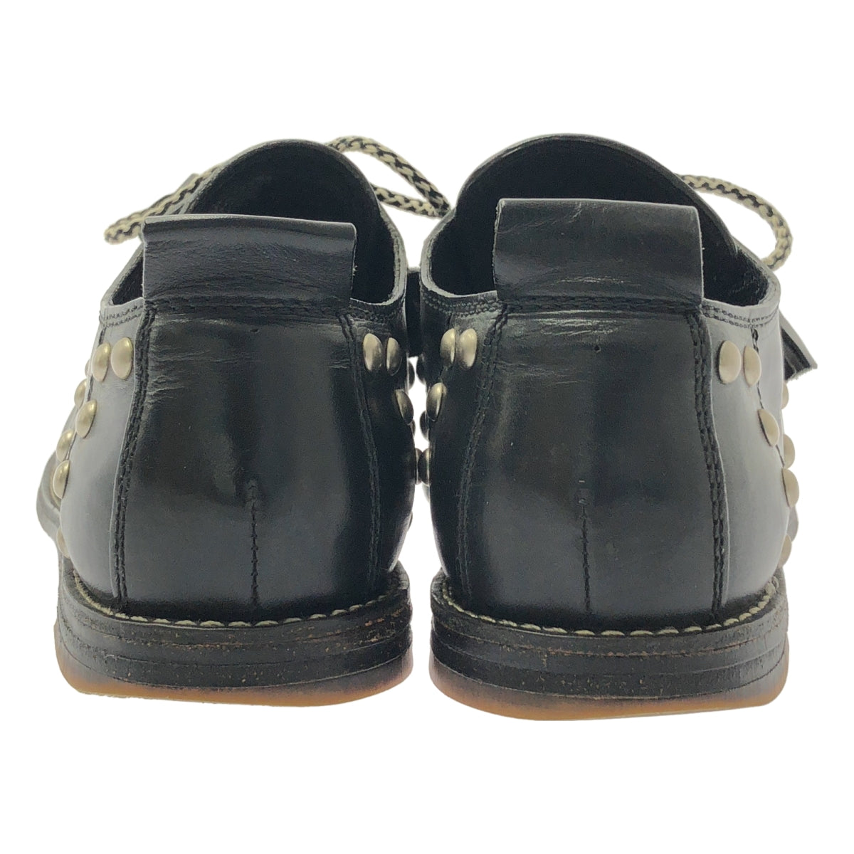 ebagos / エバゴス | スタッズレザー ラウンドトゥ シューズ | 3.5 | ブラック | レディース