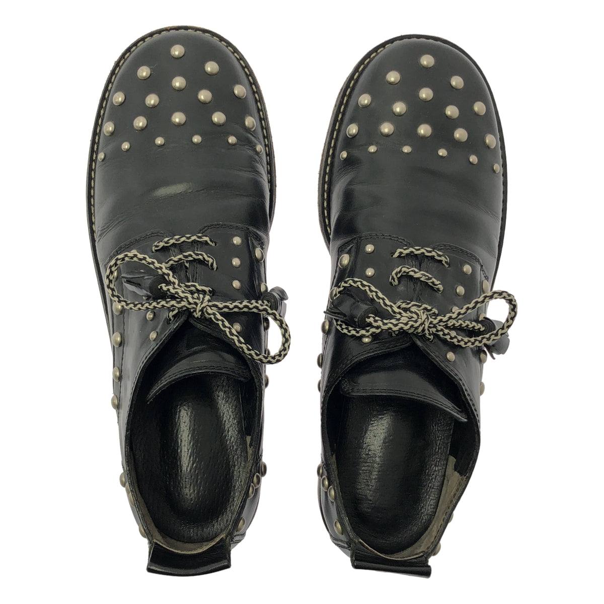 ebagos / エバゴス | スタッズレザー ラウンドトゥ シューズ | 3.5 | ブラック | レディース