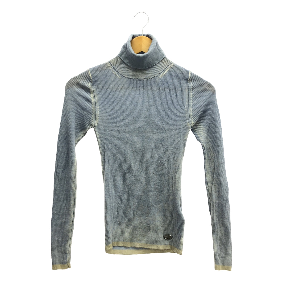 DIESEL | High neck color ribbed knit | XS | Blue | Women's