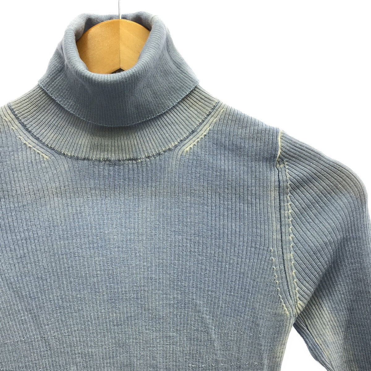 DIESEL / ディーゼル | ハイネック配色リブニット | XS | ブルー | レディース