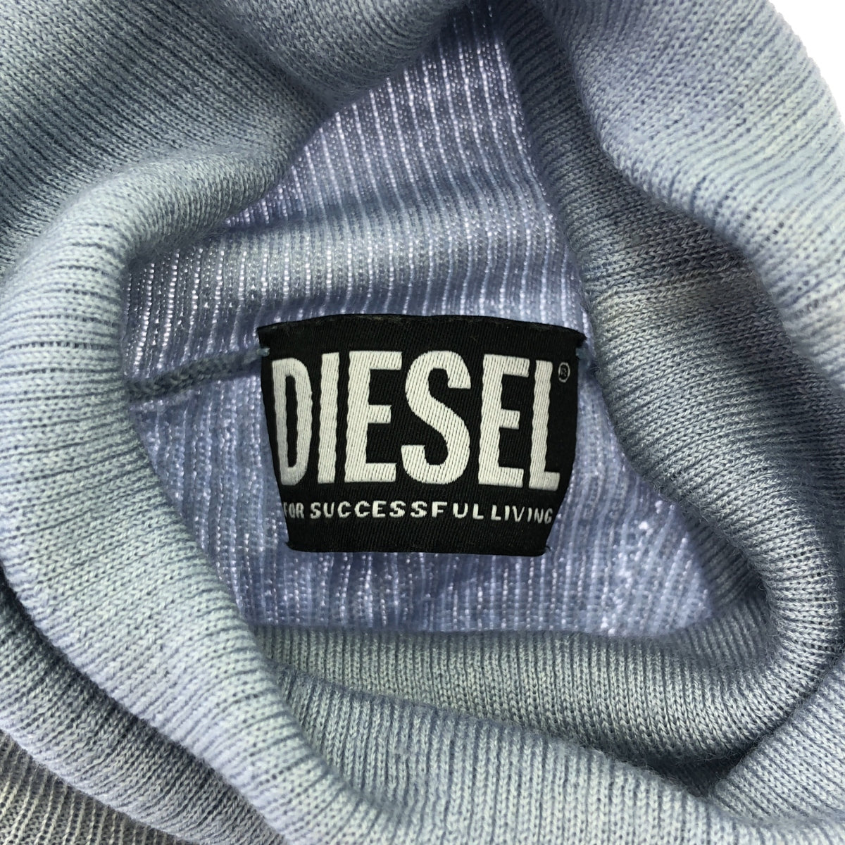 DIESEL | High neck color ribbed knit | XS | Blue | Women's