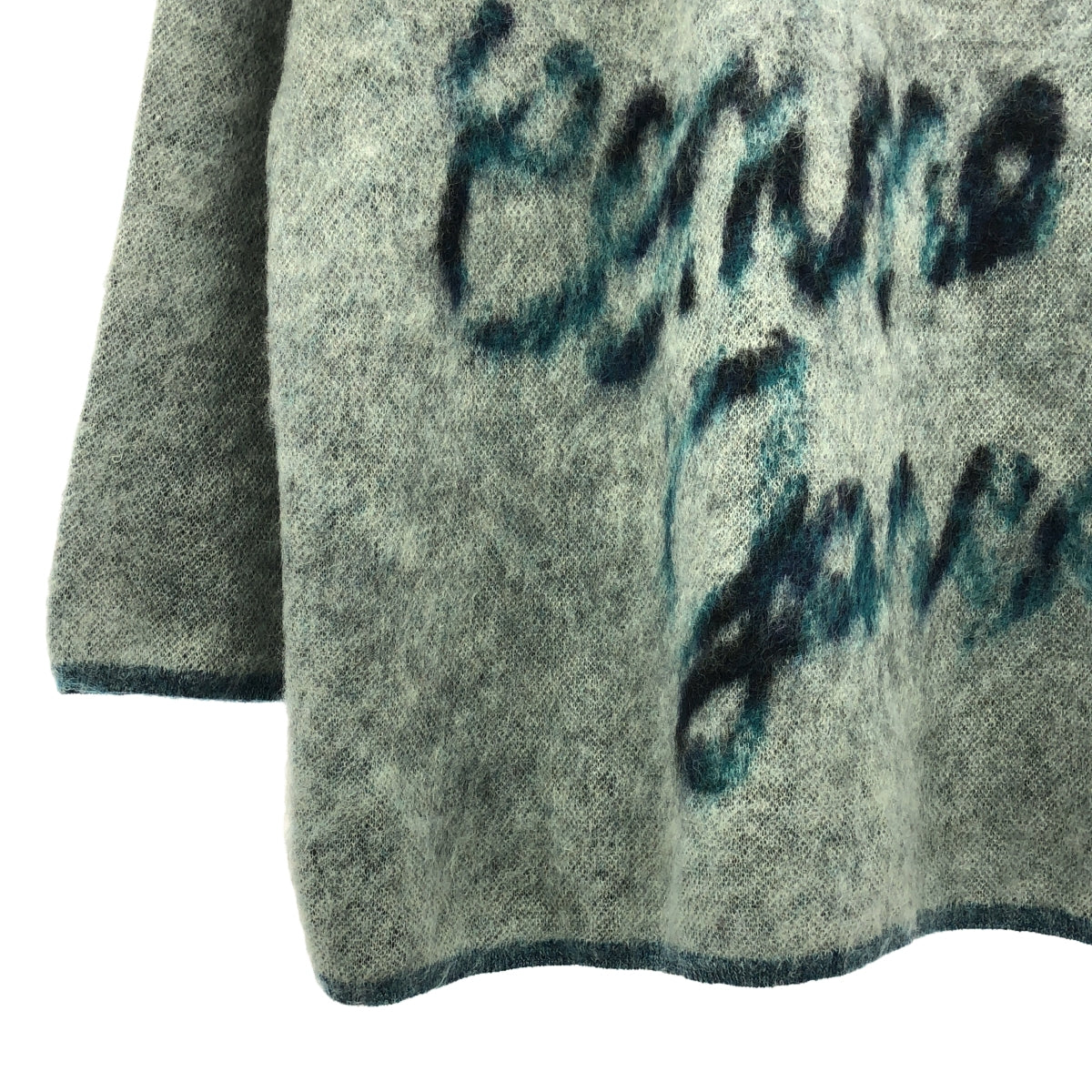 [Good Condition] COMME des GARCONS HOMME PLUS | 2022AW | Logo Mohair Crew Neck Knit | Blue/Light Grey | Men's