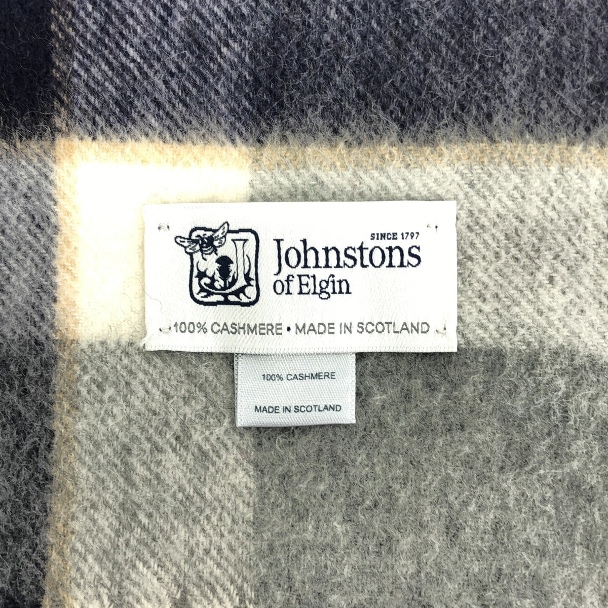 JOSHUA ELLIS / 約書亞·埃利斯 | 大號羊絨格紋圍巾 |