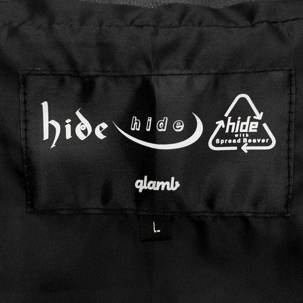glamb / 그램 | × hide Lamb Leather Line Parka / 로고 사이드 라인 지퍼 오버 재킷 후디 | L | 남성