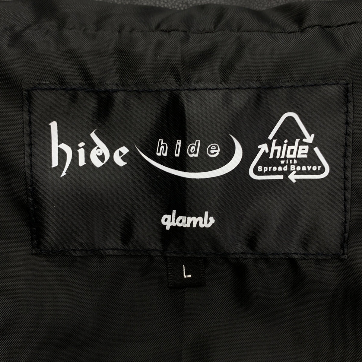 glamb / 그램 | × hide Lamb Leather Line Parka / 로고 사이드 라인 지퍼 오버 재킷 후디 | L | 남성