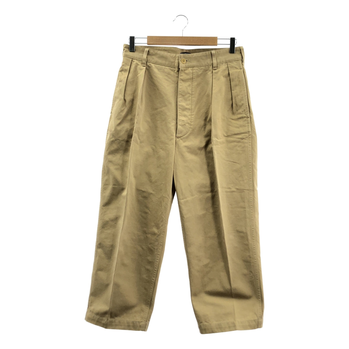 YLEVE / 일레브 | FINX COTTON CHINO 2TUCK CREASET 핑크스 코튼 치노 2 택 바지 | 3 | 베이지 | 남성