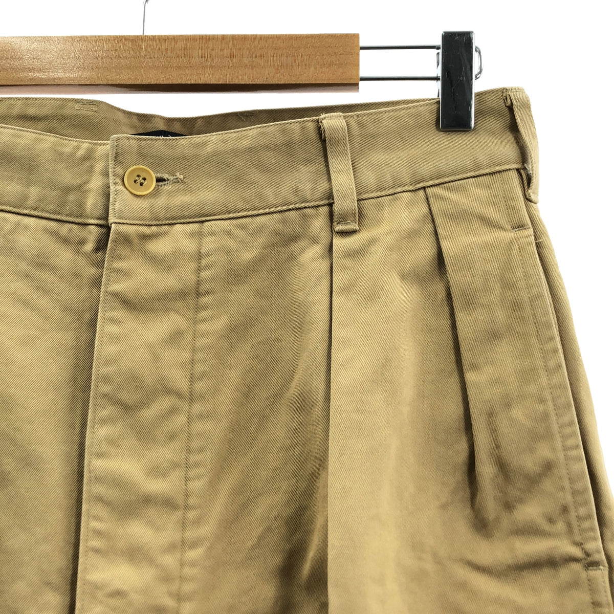 YLEVE / 일레브 | FINX COTTON CHINO 2TUCK CREASET 핑크스 코튼 치노 2 택 바지 | 3 | 베이지 | 남성