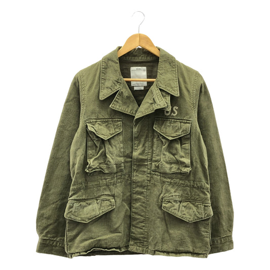 visvim / ビズビム | DMGD COTTON / LINEN ACHSE JKT / ミリタリー ステンシル アクセ ジャケット | 1 | khaki | メンズ