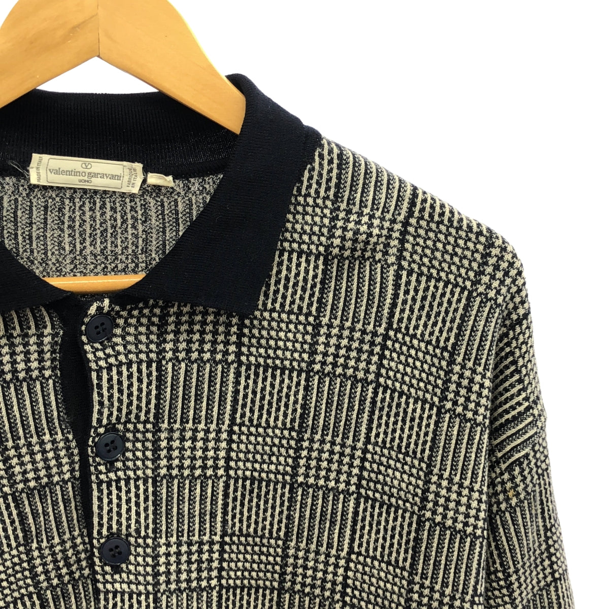 華倫天奴·格拉瓦尼 |格紋針織套頭衫 |加大尺碼 |黑色 |女性的