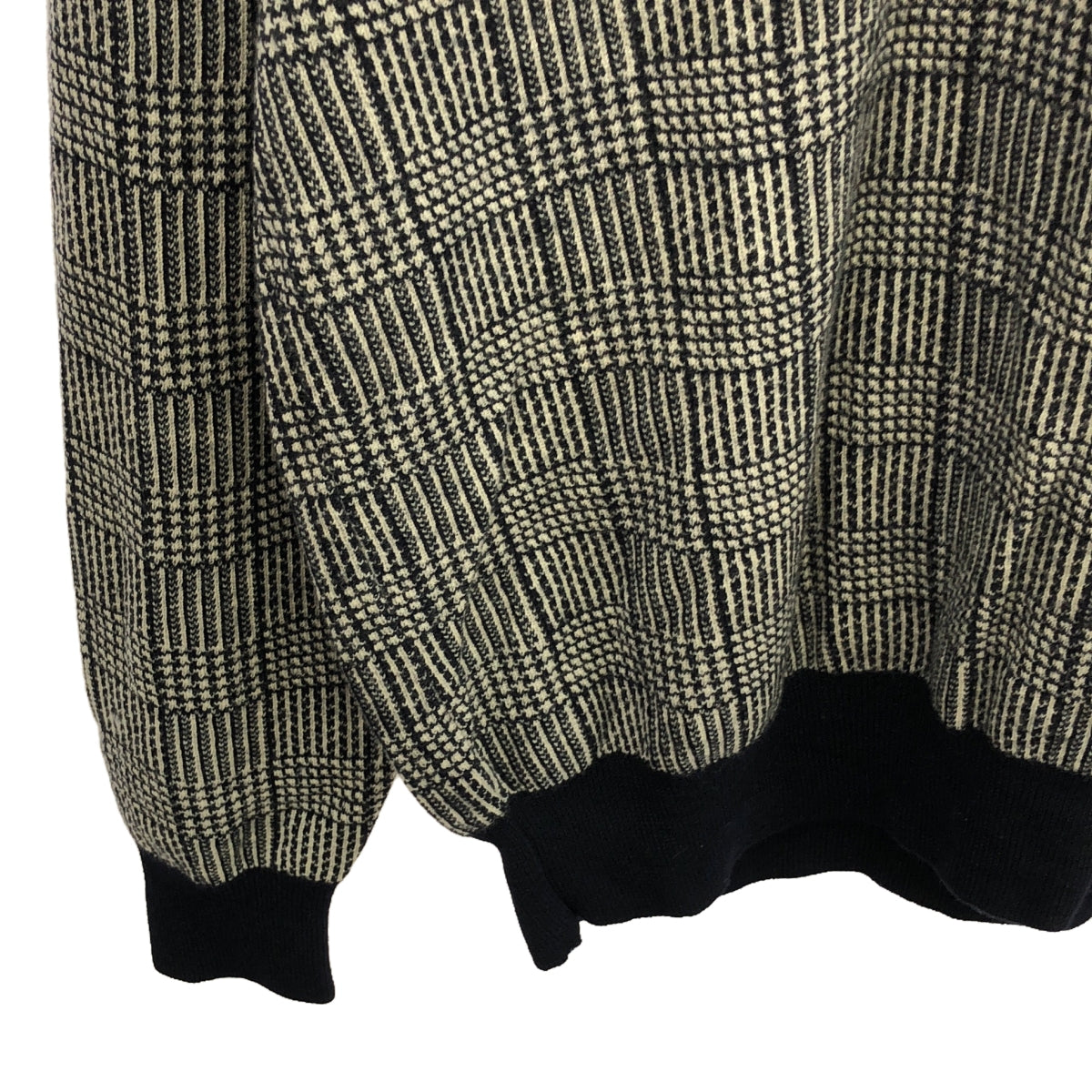 華倫天奴·格拉瓦尼 |格紋針織套頭衫 |加大尺碼 |黑色 |女性的