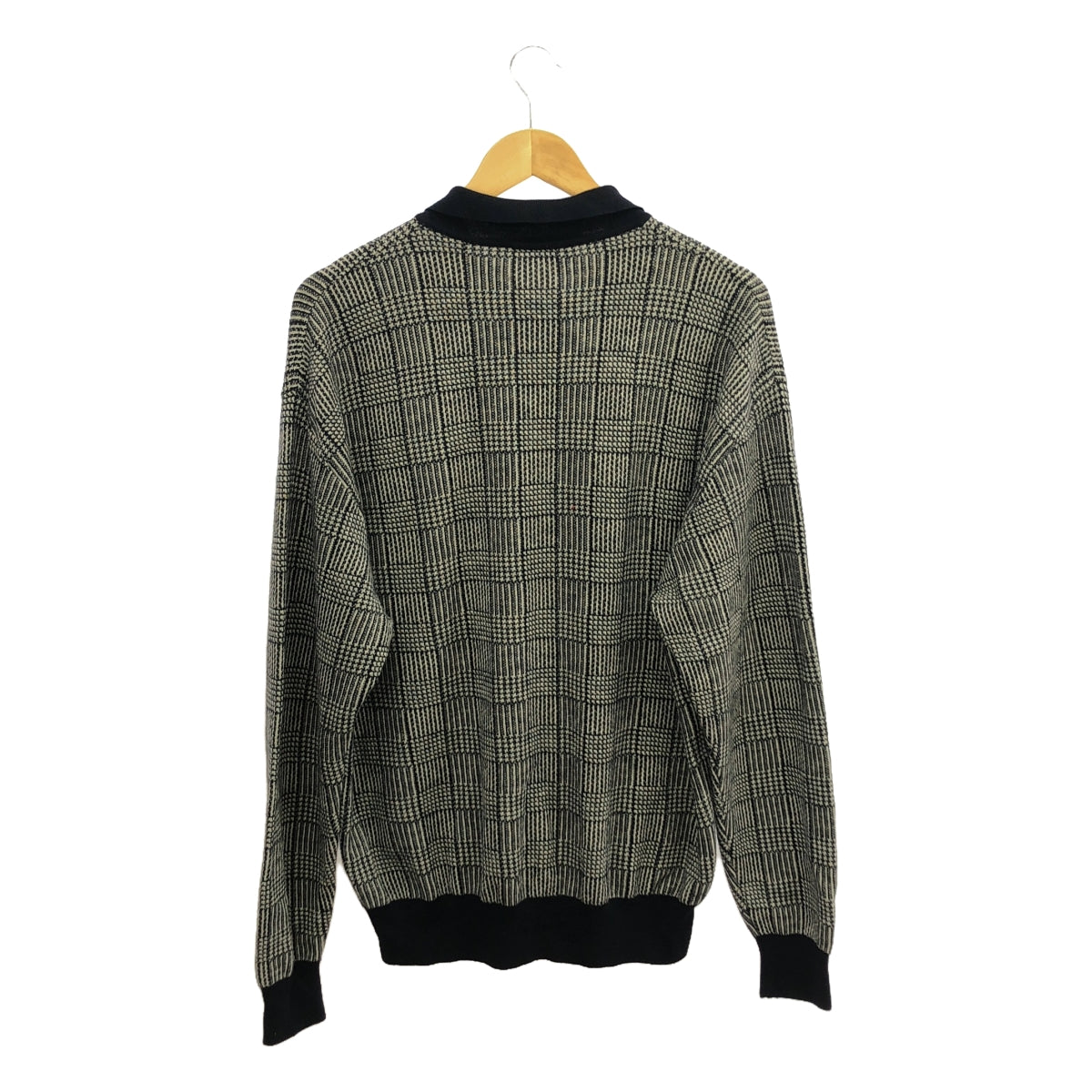 華倫天奴·格拉瓦尼 |格紋針織套頭衫 |加大尺碼 |黑色 |女性的