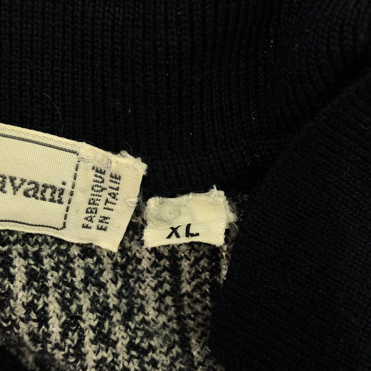 華倫天奴·格拉瓦尼 |格紋針織套頭衫 |加大尺碼 |黑色 |女性的