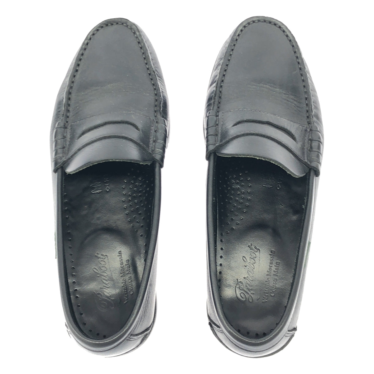 Paraboot / 파라부츠 | CORAUX 가죽 코인 로퍼 | 6.5 | 블랙 | 남성