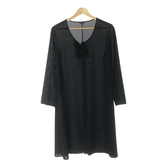 INGEBORG | Crew neck shirt dress with lace ribbon | Black | Women's