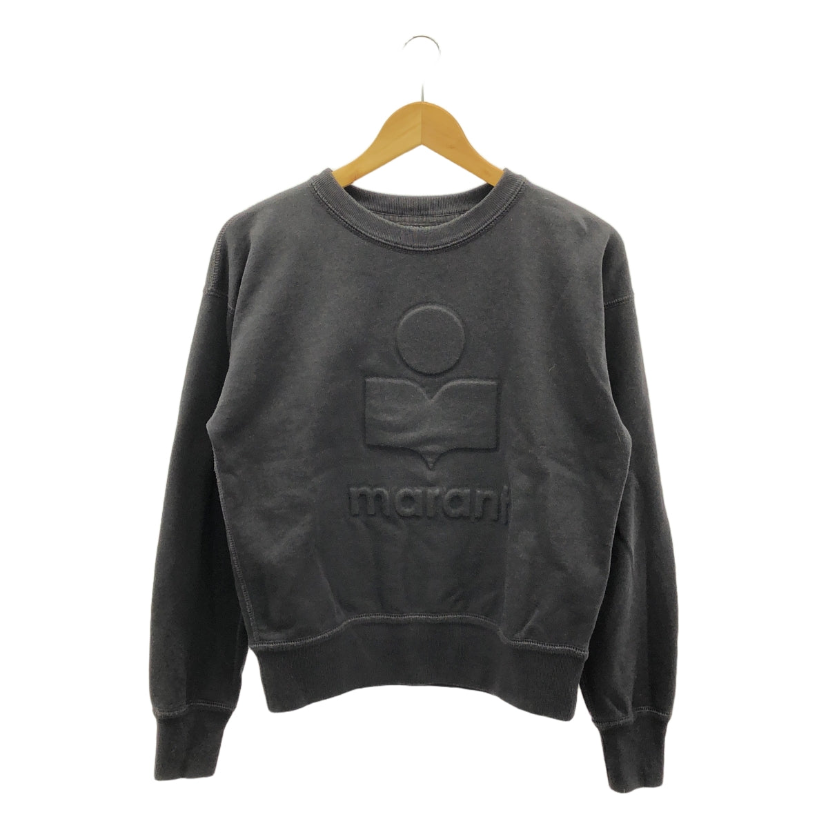 ISABEL MARANT ETOILE / 이사벨 마란에투알 | 양각 로고 크루넥 스웨트 풀오버 | 34 | 차콜 블랙 계열 | 여성