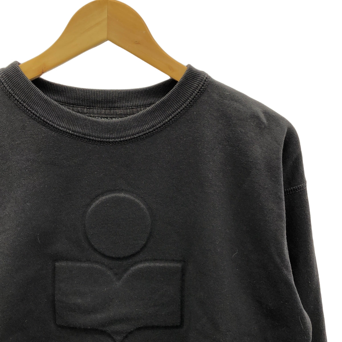 ISABEL MARANT ETOILE / 이사벨 마란에투알 | 양각 로고 크루넥 스웨트 풀오버 | 34 | 차콜 블랙 계열 | 여성