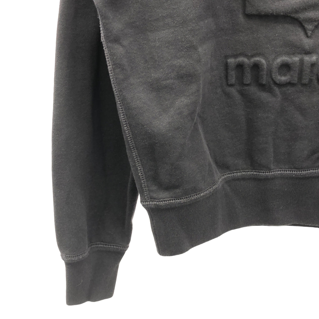 ISABEL MARANT ETOILE / イザベルマランエトワール | エンボスロゴ クルーネック スウェット プルオーバー | 34 | チャコールブラック系 | レディース