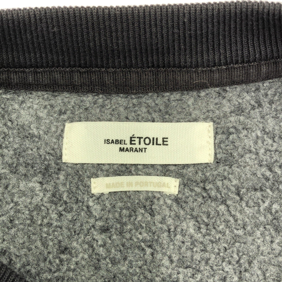 ISABEL MARANT ETOILE / イザベルマランエトワール | エンボスロゴ クルーネック スウェット プルオーバー | 34 | チャコールブラック系 | レディース