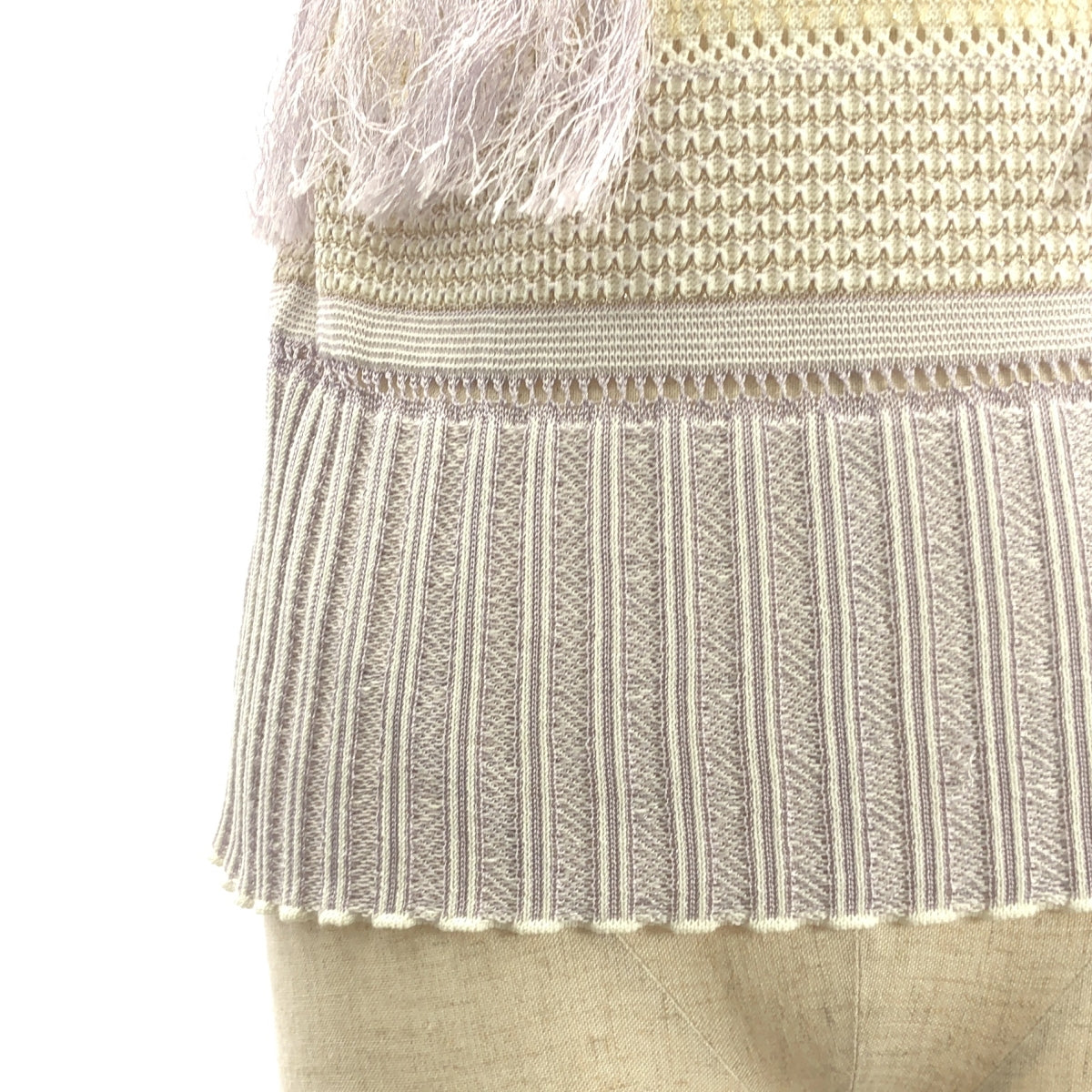 Mame Kurogouchi / マメクロゴウチ | SASH JAQUARD SLEEVELESS KNIT フリンジノースリーブニット | 2 | レディース