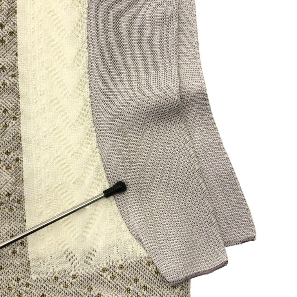 Mame Kurogouchi / マメクロゴウチ | SASH JAQUARD SLEEVELESS KNIT フリンジノースリーブニット | 2 | レディース