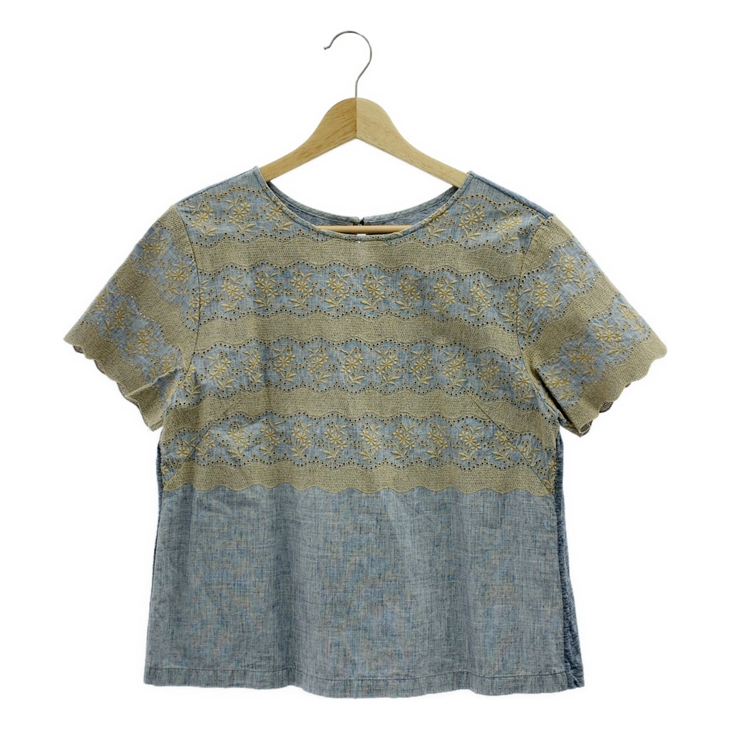 45r / 포티파이브아르 | 레이스 자수 풀오버 반소매 블라우스 |