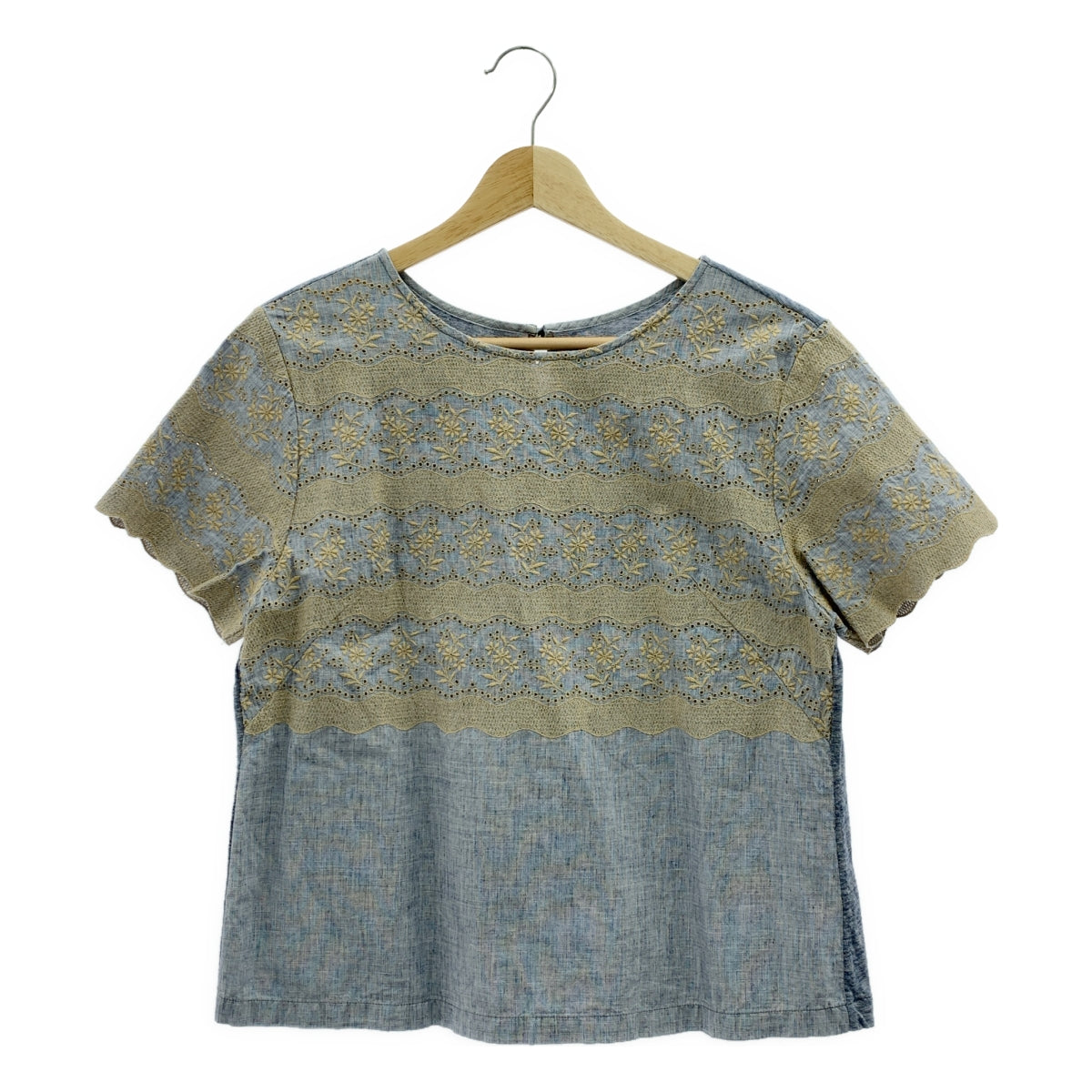 45r / フォーティファイブアール | レース刺しゅう プルオーバー 半袖ブラウス |