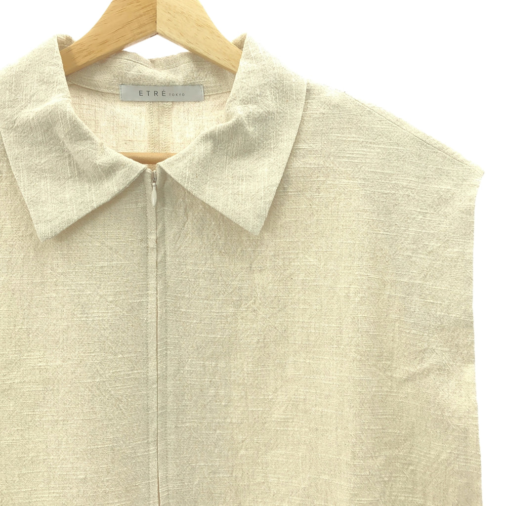 【新品】  ETRE TOKYO / エトレトウキョウ | コットンリネン ノースリーブ オールインワン | M | ライトベージュ | レディース