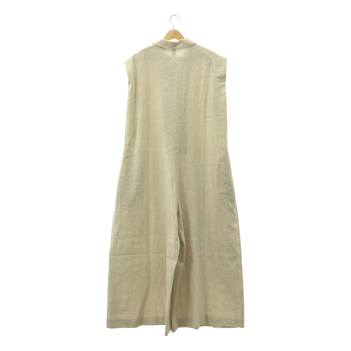 【新品】  ETRE TOKYO / エトレトウキョウ | コットンリネン ノースリーブ オールインワン | M | ライトベージュ | レディース