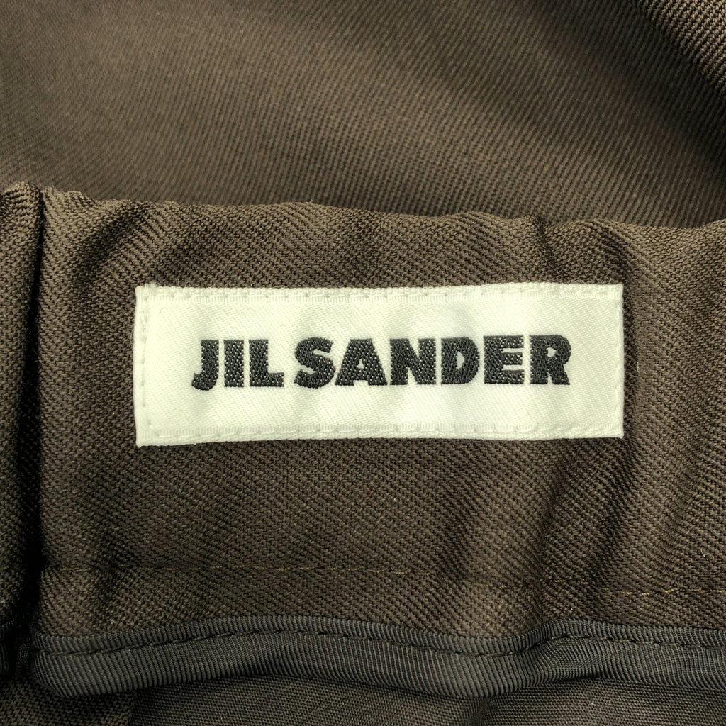 【近全新】JIL SANDER | 2022秋冬系列 | 羊毛斜紋錐形褲 | 46碼 | 棕色 | 男士