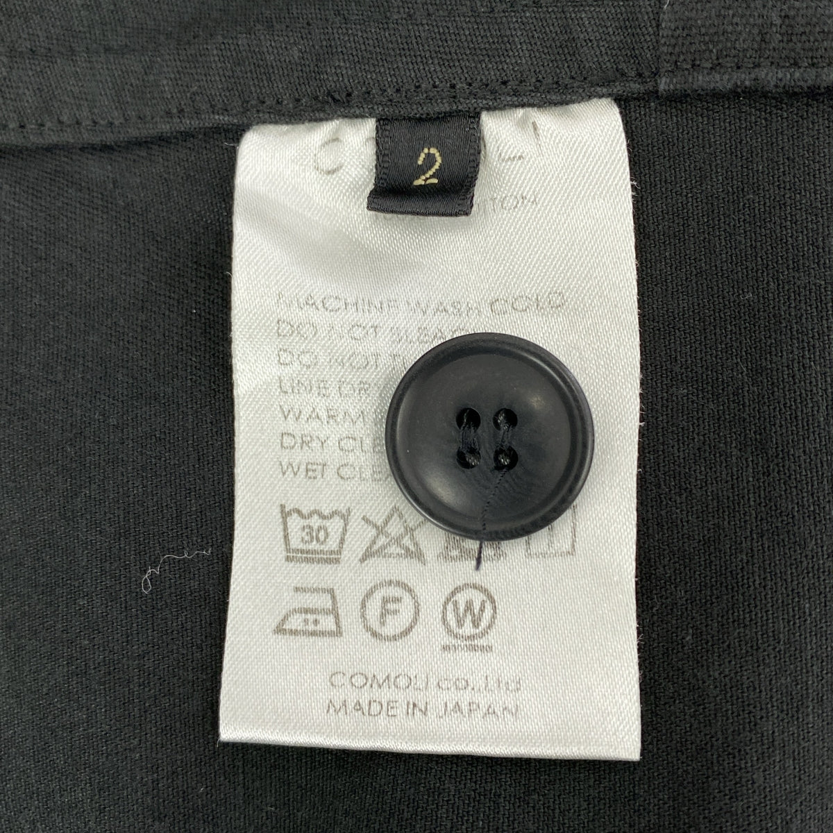 COMOLI | 3B 單排扣成衣染色外套 / Y03-01005 | 尺寸 2 | 黑色 | 男款