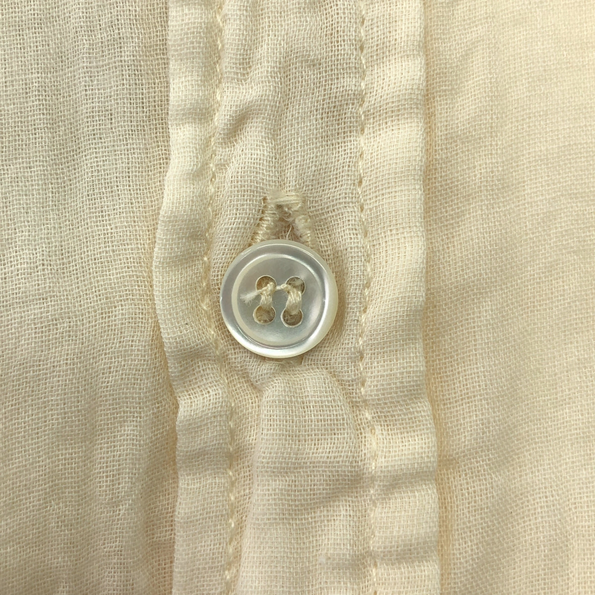 【美品】  Paul Harnden / ポールハーデン | M. Grandpa / ワッシャー バンドカラー シャツ | S | Natural D/L | メンズ