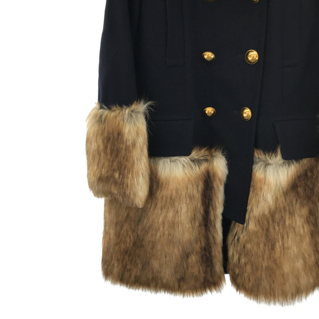 【美品】  sacai / サカイ | 2017AW | フェイクファー ドッキングPコート | 1 | ネイビー | レディース