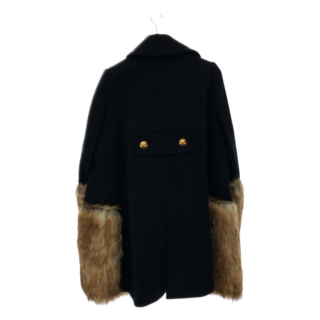 【美品】  sacai / サカイ | 2017AW | フェイクファー ドッキングPコート | 1 | ネイビー | レディース
