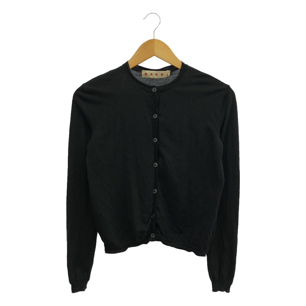 MARNI / Marni | Round neck knit cardigan | 38 | Black | Women's