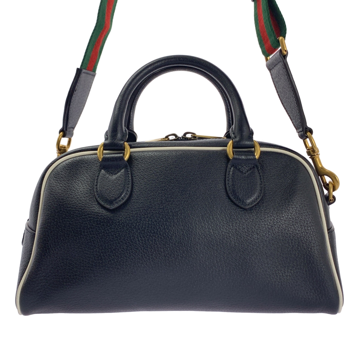 【美品】  GUCCI / グッチ | × adidas アディダスコラボ 702397 レザー ロゴプリント  2WAY ミニダッフルバッグ | ブラック | レディース