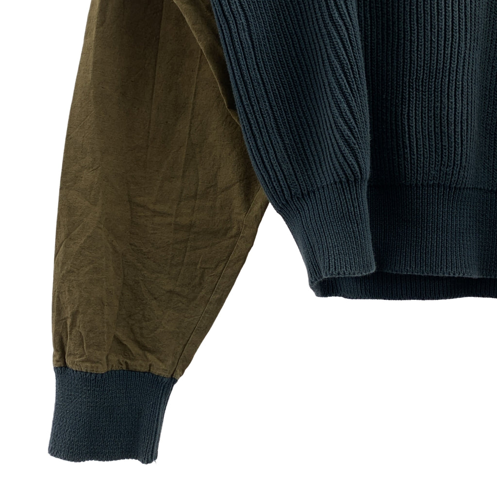 Cristaseya / クリスタセヤ | 2023SS | Cotton sweater with leather patch エルボーパッチ ニット | L | メンズ